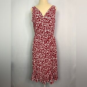 London Times Woman Red Floral Sleeveless Dress Size 8